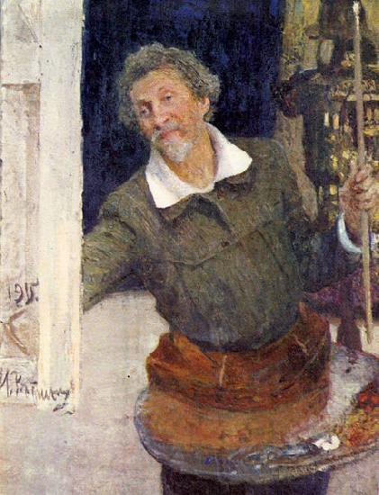 Ilya Yefimovich Repin Self-portrait at work Spain oil painting art